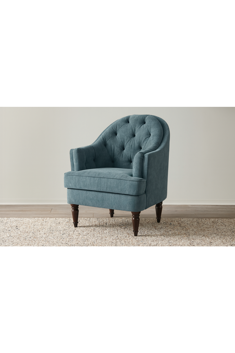 Tufted-Back Curved Accent Chair | Novi Living Pandora | Oroa.com