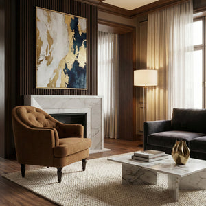   Modern European furniture -Tufted-Back Curved Accent Chair - www.oroa.com | Oroa.com