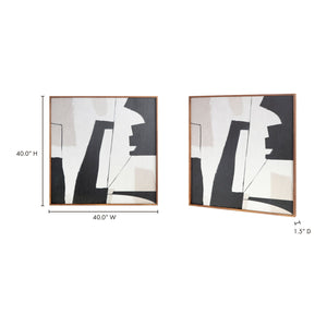 Modern European furniture - Abstract Shapes Framed Painting - www.oroa.com