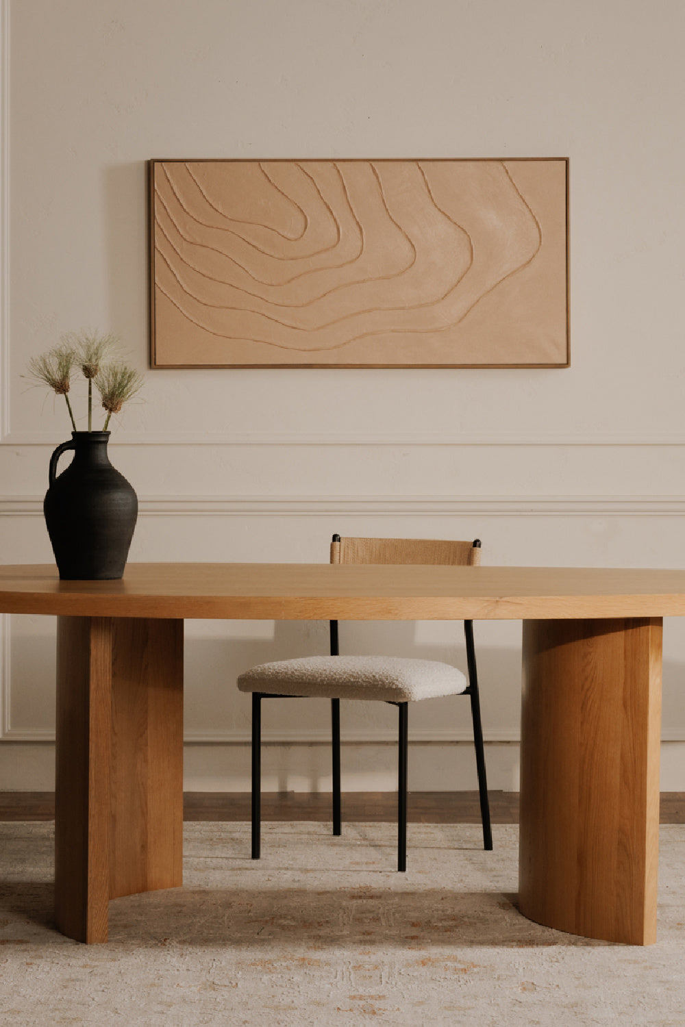 Modern European furniture - Brown Wavy Textured Painting - www.oroa.com
