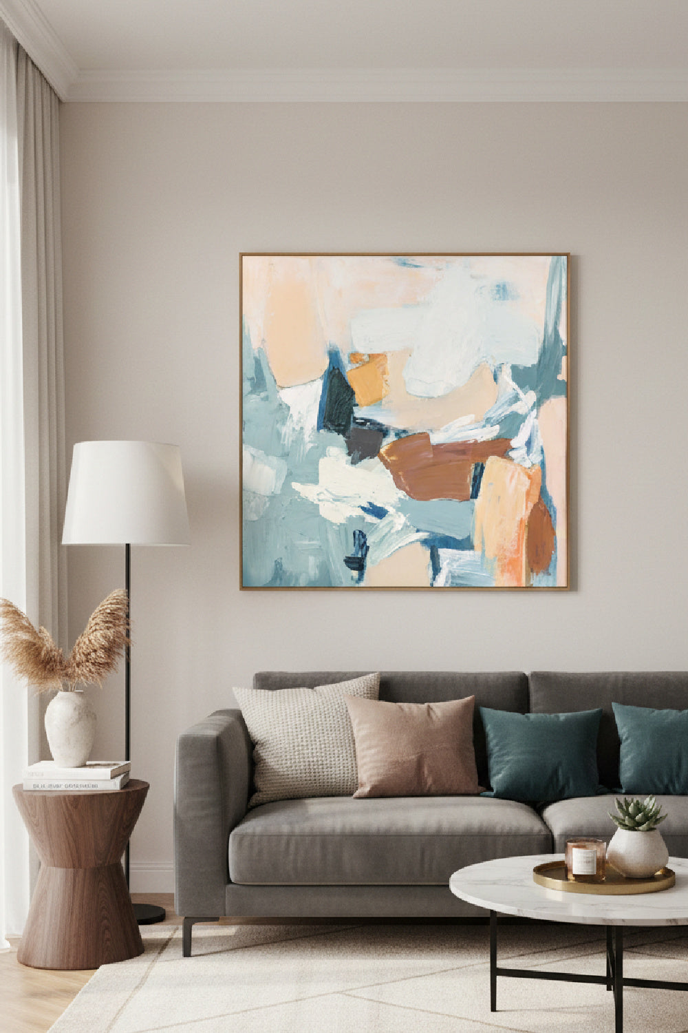 Modern European furniture - Pastel Toned Abstract Painting - www.oroa.com