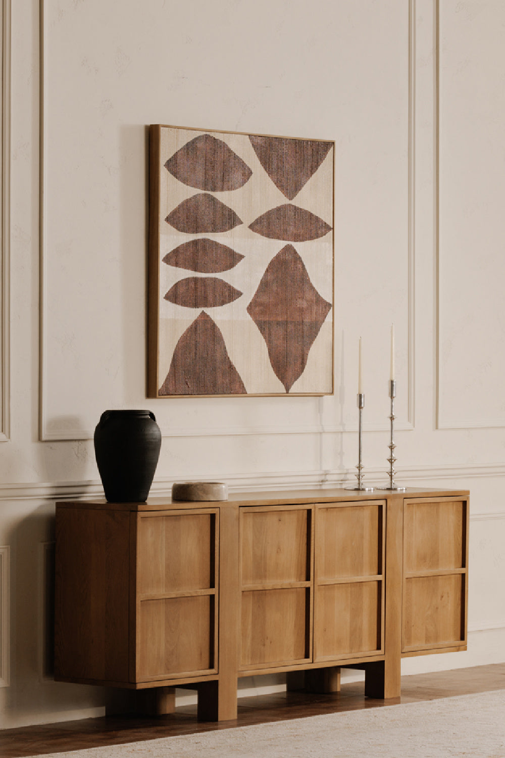 Modern European furniture - Red Patterns Framed Painting - www.oroa.com