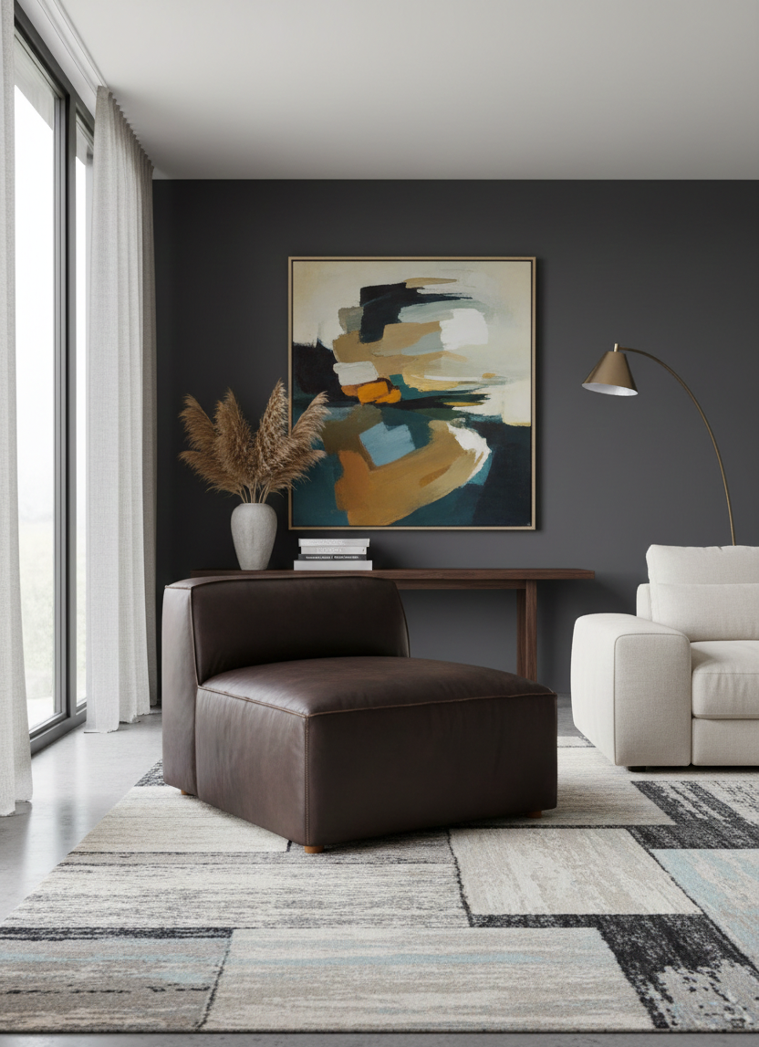 Modern European furniture - Brown Leather Slipper Chair - www.oroa.com