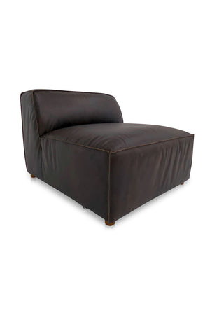 Modern European furniture - Brown Leather Slipper Chair - www.oroa.com