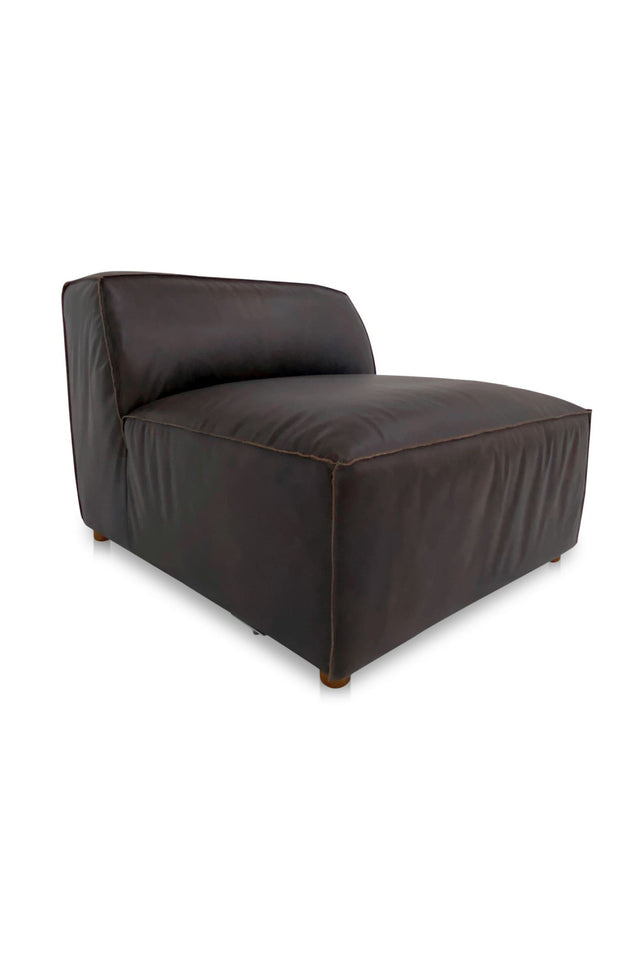Modern European furniture - Brown Leather Slipper Chair - www.oroa.com