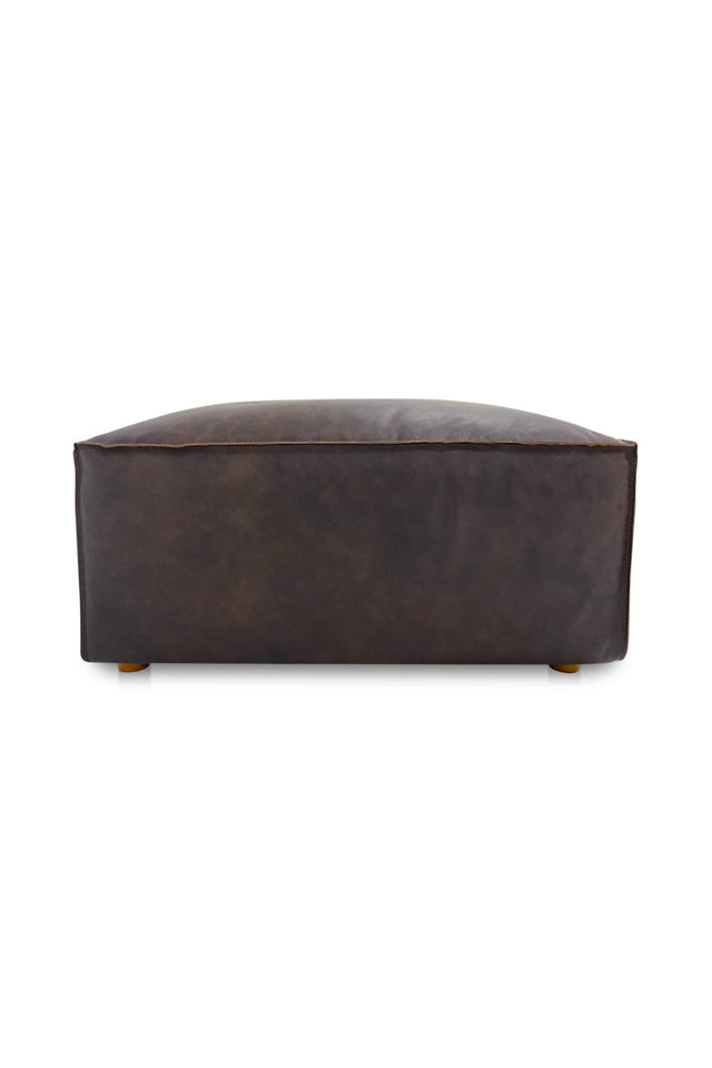 Modern European furniture - Brown Leather Square Ottoman - www.oroa.com