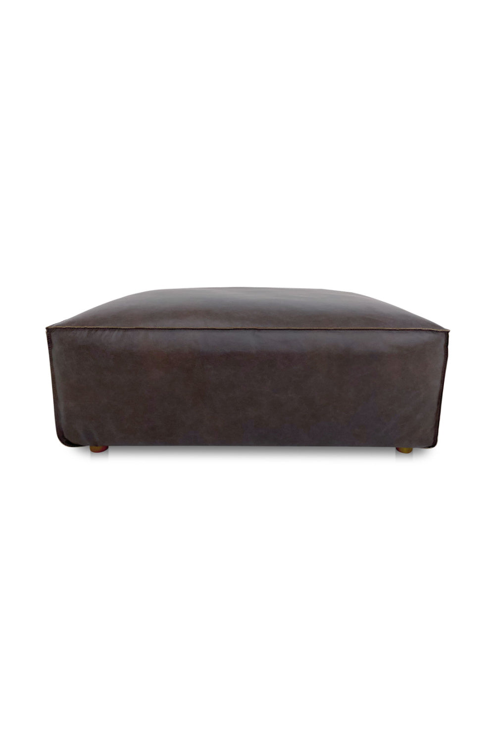   Modern European furniture - Brown Leather Square Ottoman - www.oroa.com | Oroa.com