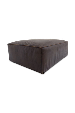   Modern European furniture - Brown Leather Square Ottoman - www.oroa.com | Oroa.com
