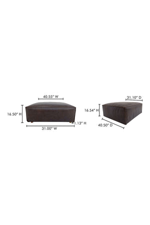   Modern European furniture - Brown Leather Square Ottoman - www.oroa.com | Oroa.com