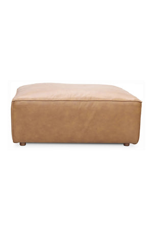 Modern European furniture - Tan Leather Square Ottoman - www.oroa.com