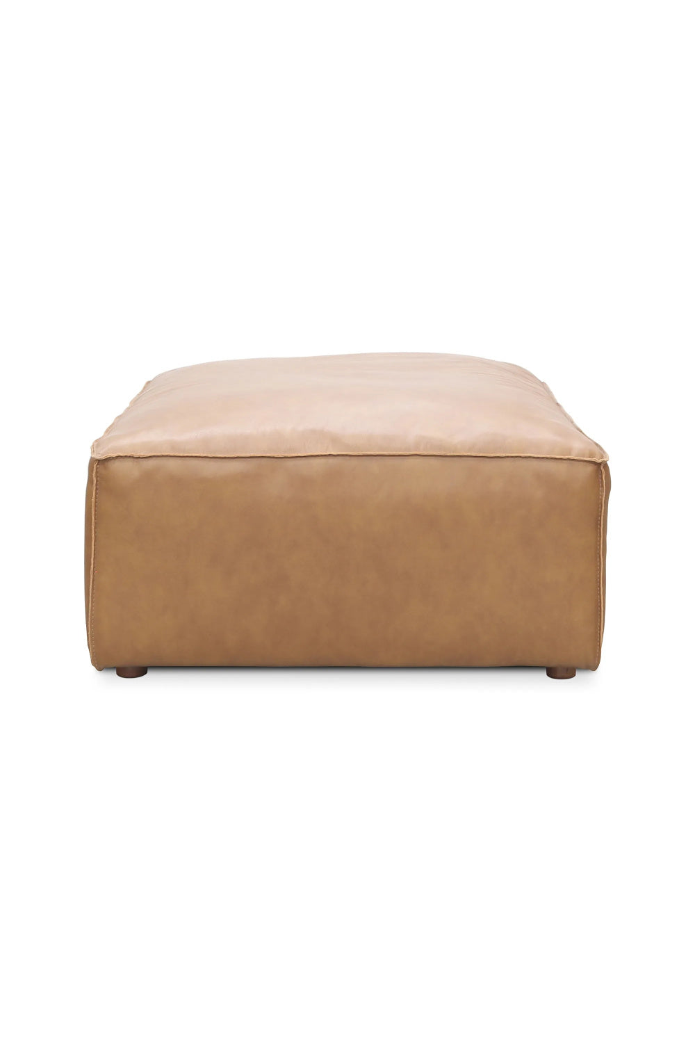 Modern European furniture - Tan Leather Square Ottoman - www.oroa.com
