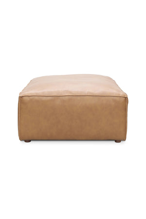 Modern European furniture - Tan Leather Square Ottoman - www.oroa.com