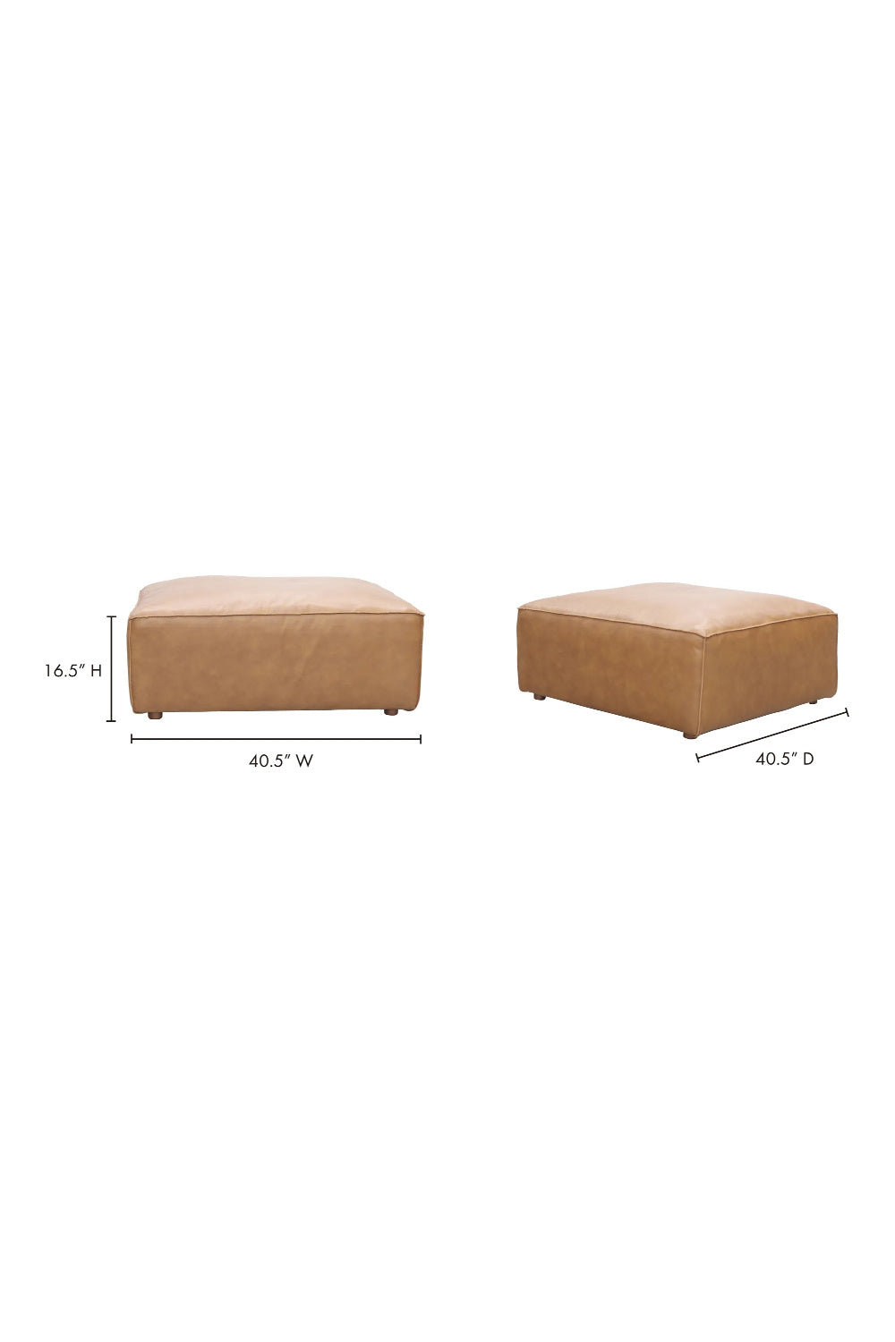 Modern European furniture - Tan Leather Square Ottoman - www.oroa.com