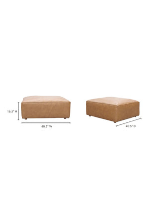 Modern European furniture - Tan Leather Square Ottoman - www.oroa.com