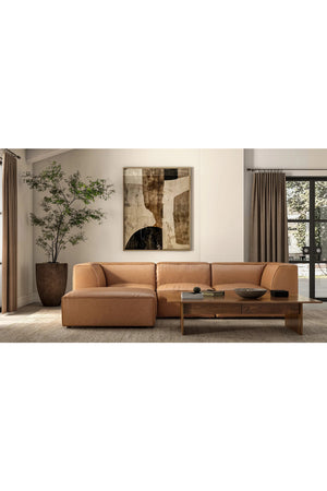 Modern European furniture - Tan Leather Square Ottoman - www.oroa.com