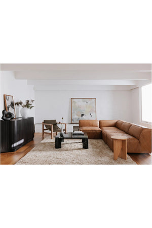 Modern European furniture - Tan Leather Square Ottoman - www.oroa.com