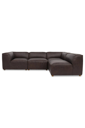 Modern European furniture - Top-Grain Leather Sectional Sofa - www.oroa.com