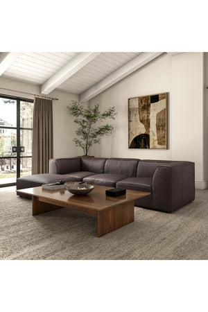 Modern European furniture - Top-Grain Leather Sectional Sofa - www.oroa.com