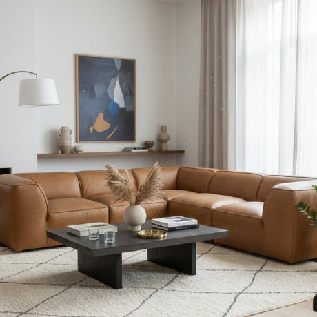   L-Shaped Leather Sectional Sofa | Oroa.com