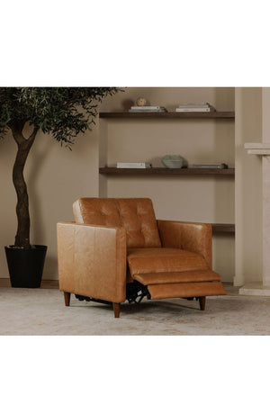 Mid-Century Leather Recliner Chair | Novi Living Bridgers Power | Oroa.com