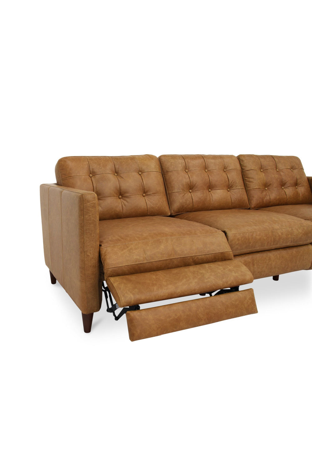 Mid-Century Leather Recliner Sofa | Novi Living Bridgers Power | Oroa.com