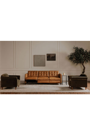 Mid-Century Leather Recliner Sofa | Novi Living Bridgers Power | Oroa.com