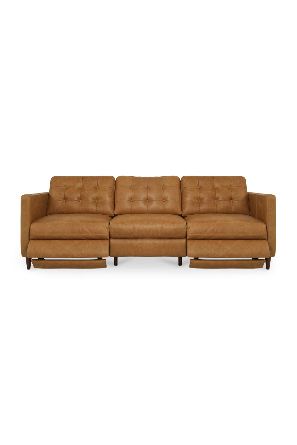 Mid-Century Leather Recliner Sofa | Novi Living Bridgers Power | Oroa.com