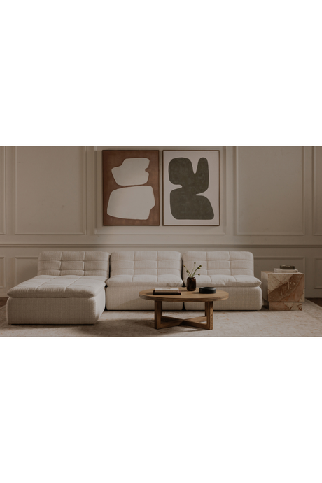 Grid Channeled Ottoman | Novi Living Lino | Oroa.com