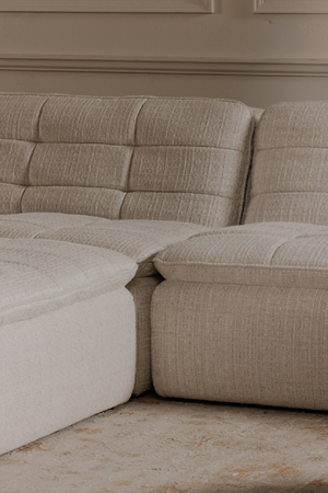 Grid Channeled Ottoman | Novi Living Lino | Oroa.com