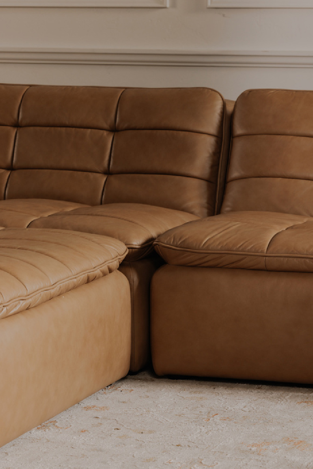 Grid Channeled Ottoman | Novi Living Lino | Oroa.com