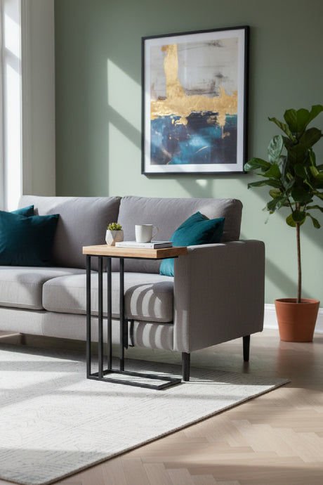 Modern European furniture - C-Shaped Oak Side Table - www.oroa.com