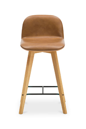 Modern European furniture - Tan Leather Counter Stool - www.oroa.com