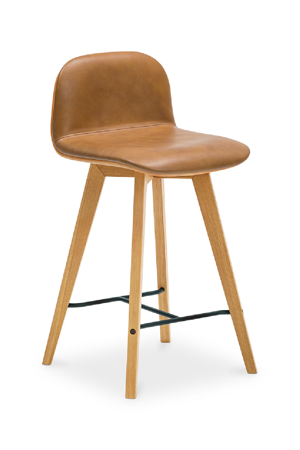 Modern European furniture - Tan Leather Counter Stool - www.oroa.com