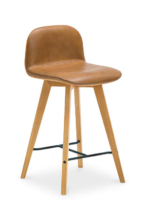 Modern European furniture - Tan Leather Counter Stool - www.oroa.com
