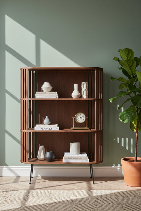 Modern European furniture - Solid Walnut Bookshelf - www.oroa.com