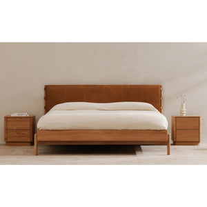 Brown Leather Bed | Novi Living Colby | Oroa.com