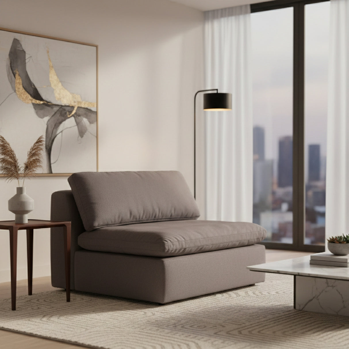 Modern European furniture - Fabric Upholstered Modular Chair - www.oroa.com