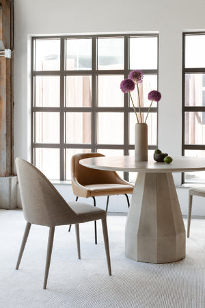 Modern European furniture - Gray Fabric Dining Chairs (2) - www.oroa.com