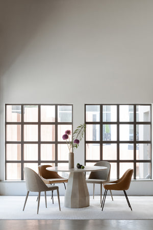 Modern European furniture - Gray Fabric Dining Chairs (2) - www.oroa.com