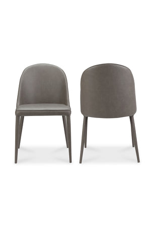 Modern European furniture - Gray Vegan Leather Dining Chairs (2) - www.oroa.com