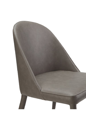 Modern European furniture - Gray Vegan Leather Dining Chairs (2) - www.oroa.com