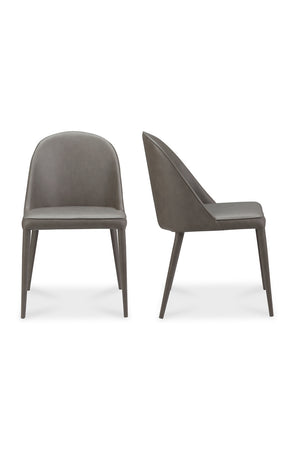 Modern European furniture - Gray Vegan Leather Dining Chairs (2) - www.oroa.com