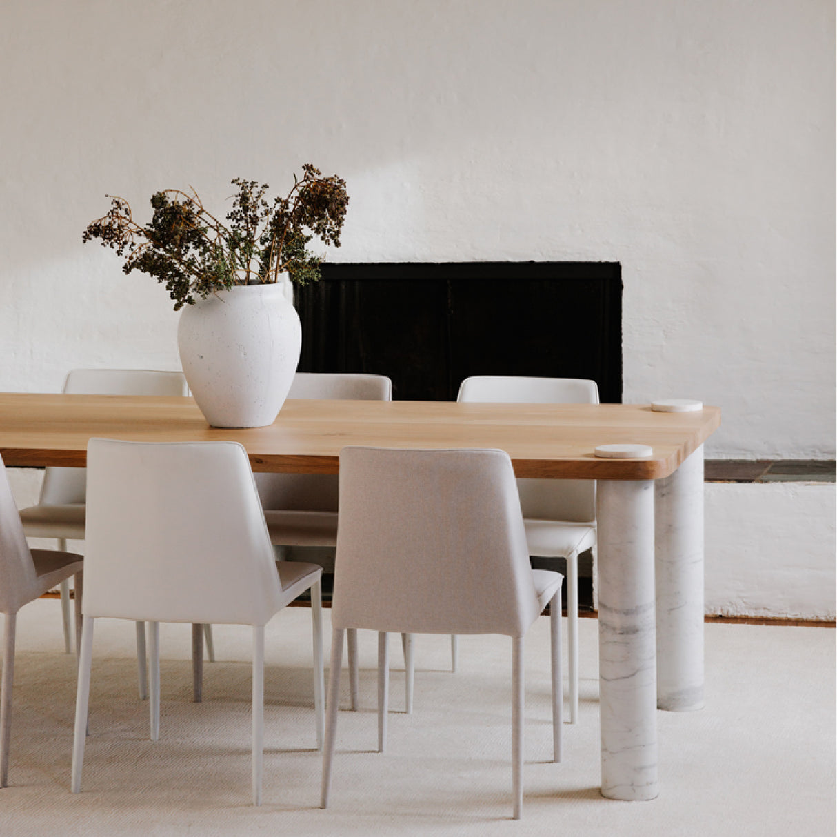 Modern European furniture - Minimalist Vegan Leather Dining Chairs (2) - www.oroa.com