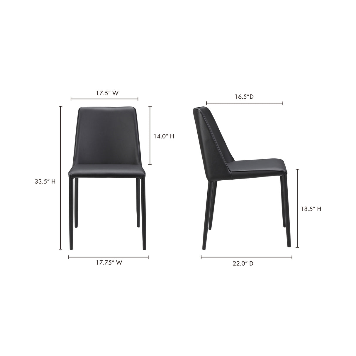 Modern European furniture - Minimalist Vegan Leather Dining Chairs (2) - www.oroa.com