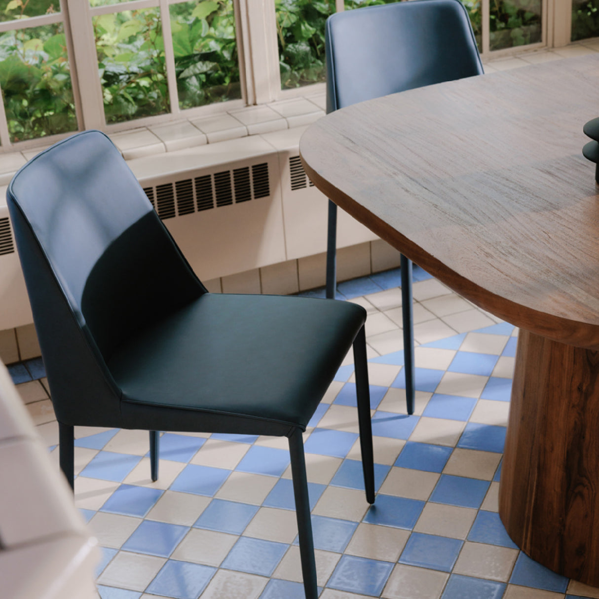 Modern European furniture - Minimalist Vegan Leather Dining Chairs (2) - www.oroa.com