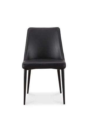 Modern European furniture - Black Vegan Leather Dining Chairs (2) - www.oroa.com