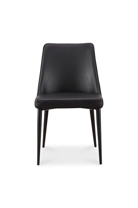 Modern European furniture - Black Vegan Leather Dining Chairs (2) - www.oroa.com