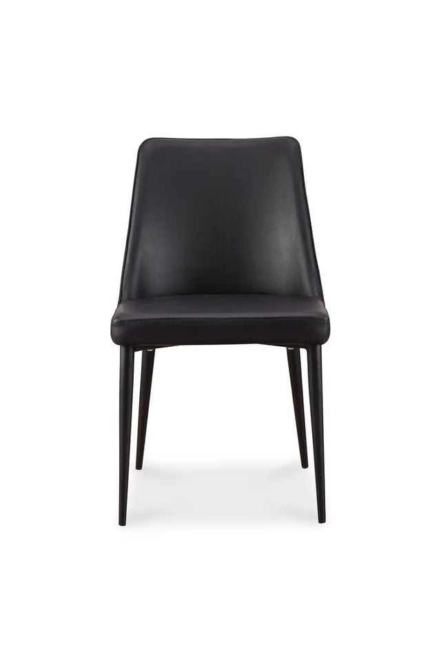 Modern European furniture - Black Vegan Leather Dining Chairs (2) - www.oroa.com