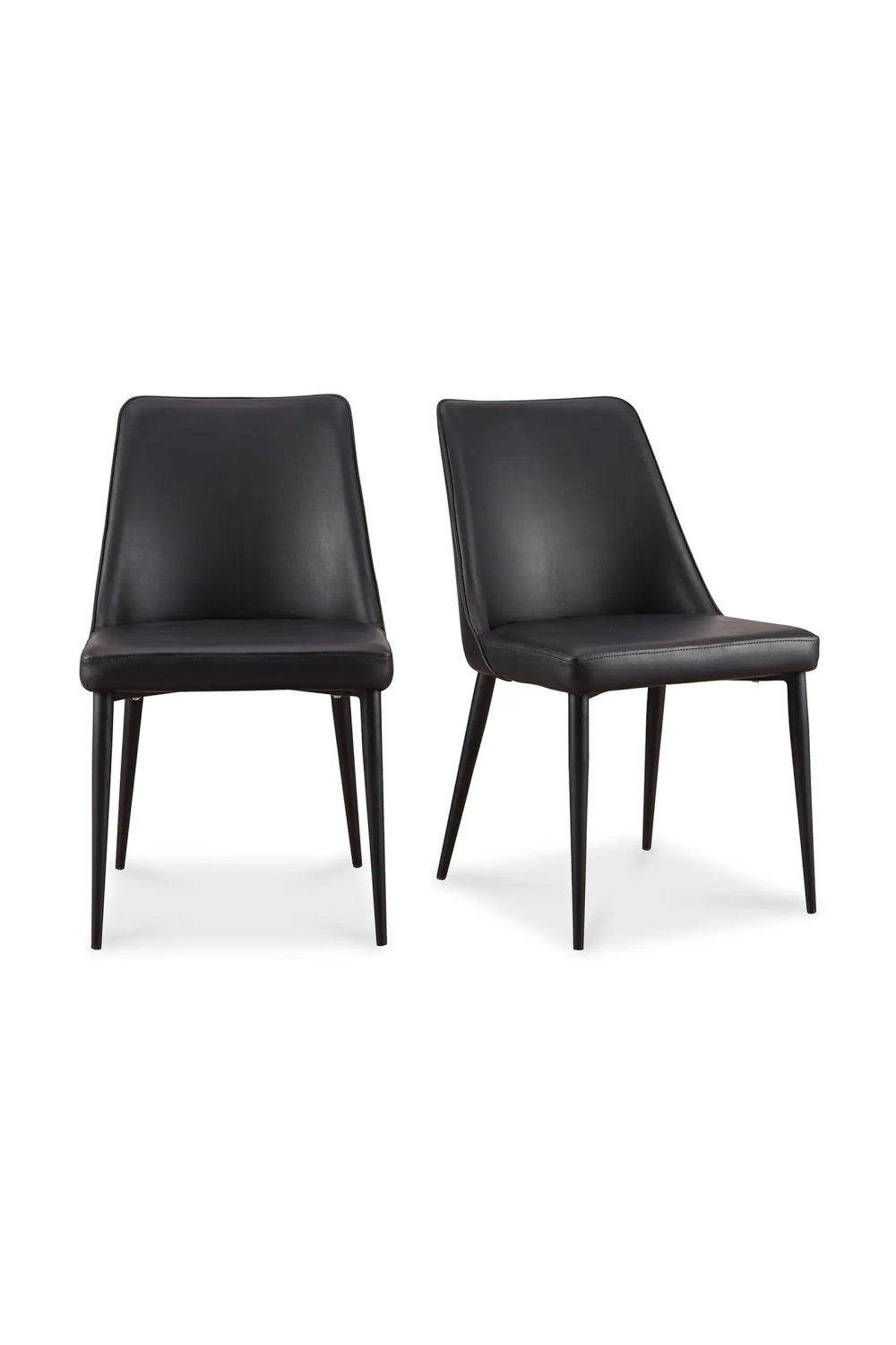 Modern European furniture - Black Vegan Leather Dining Chairs (2) - www.oroa.com