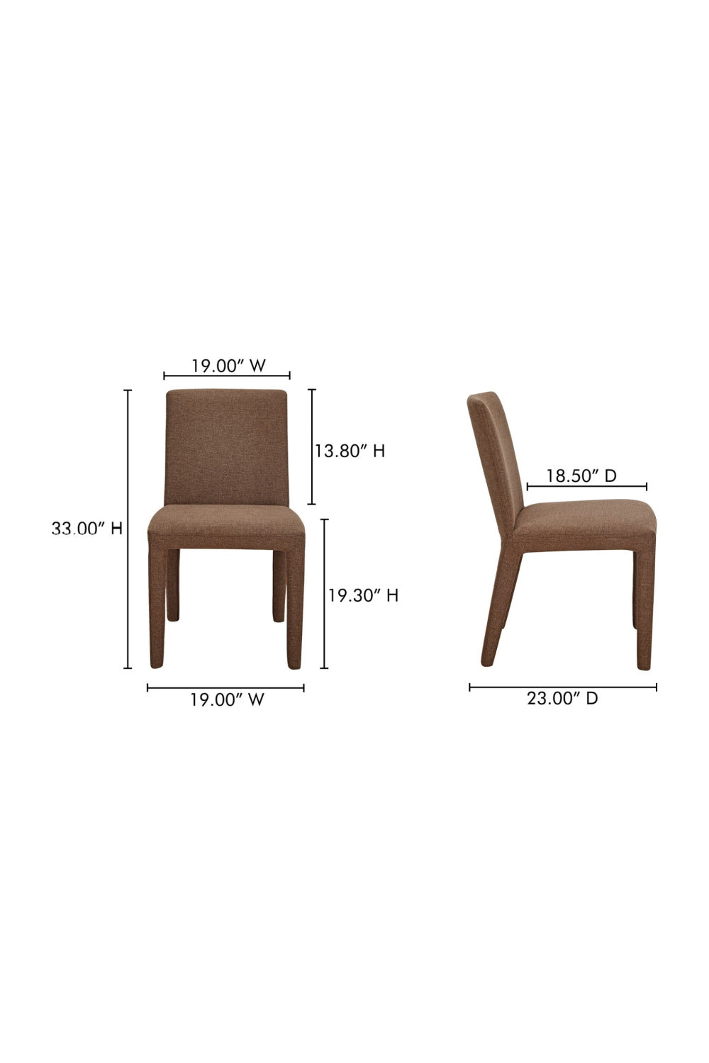 Fabric Upholstered Dining Chairs (2) | Novi Living Monte | Oroa.com
